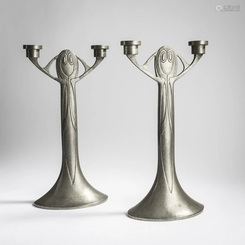 Joseph Maria Olbrich, Two candlesticks, c. 1902