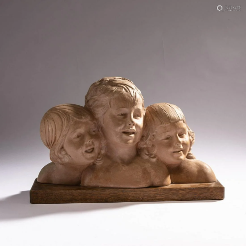 Demètre H. Chiparus, Three children's heads, c.