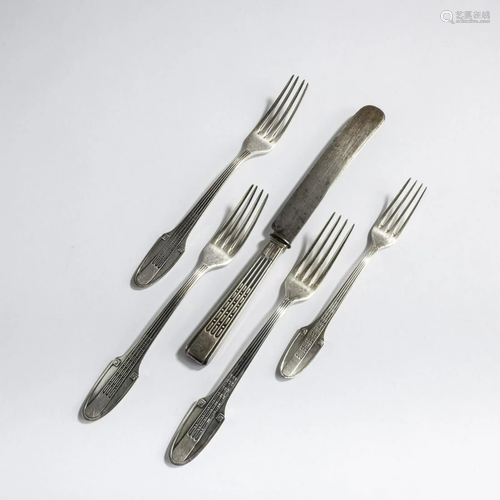 Peter Behrens, 4 forks and knife '124', 1902