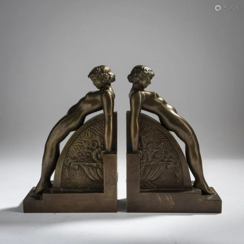 Francois-Victor Bazin, Two bookends, c. 1930