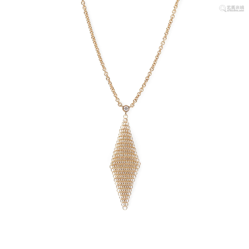 A diamond set mesh pendant, Elsa Peretti for Tiffany &