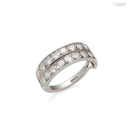 A diamond set half-eternity ring