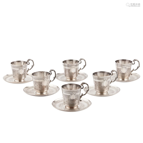 A set of six early 20th Century French silver plated