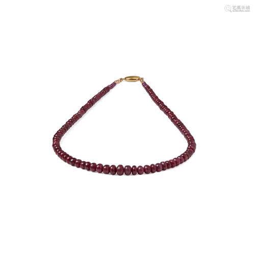 A ruby bead necklace