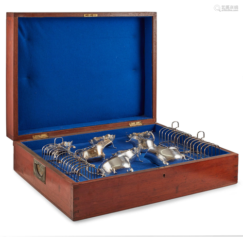 An impressive cased set of travel tableware