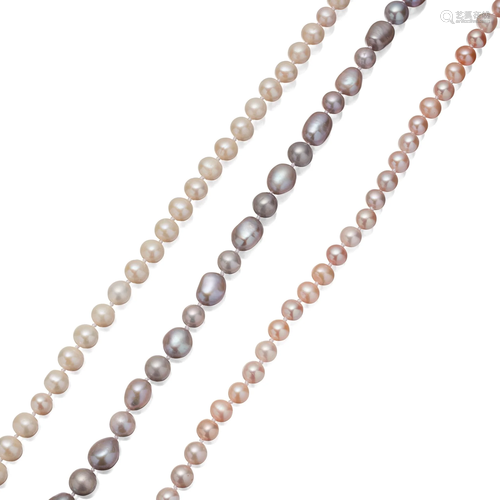 Three pearl necklaces