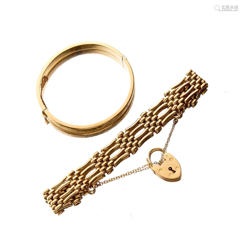 A 9ct gold gate link bracelet