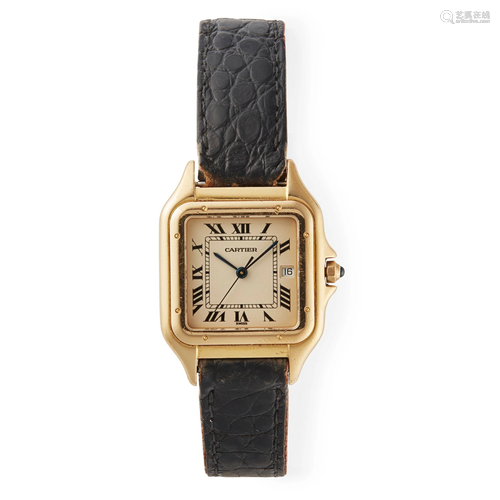 Cartier: A gentleman's 18ct gold wrist watch