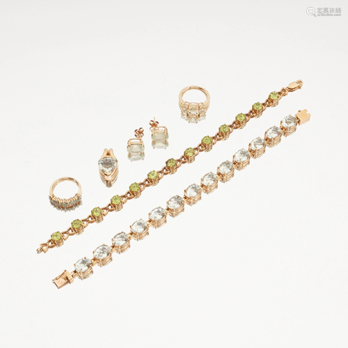 A collection of gem-set jewellery