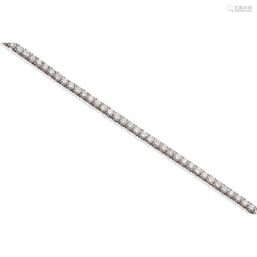 A diamond set line bracelet