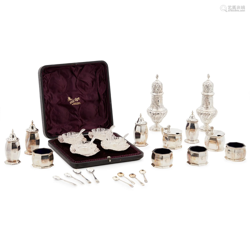 A cased 1920s cruet set