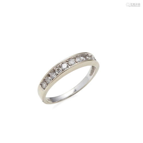 A diamond set half-eternity ring