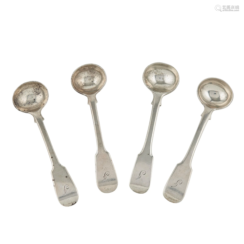 Elgin - A set of four Scottish provincial salt spoons