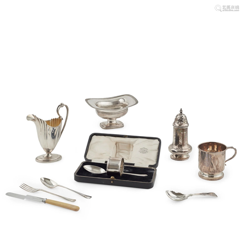 A collection of modern silver