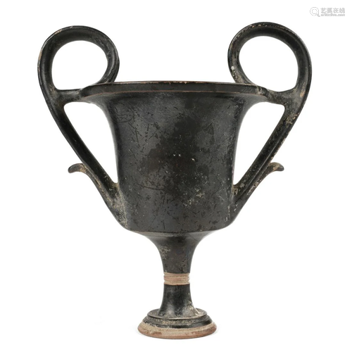 Greek Apulian Blackware Kantharos