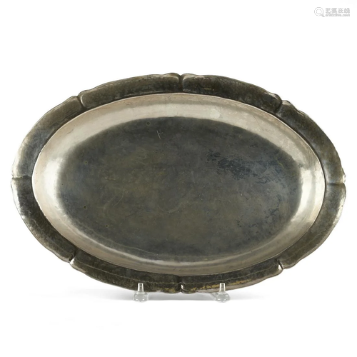 18th c. Spanish Colonial Peruvian Oval Silver Platter