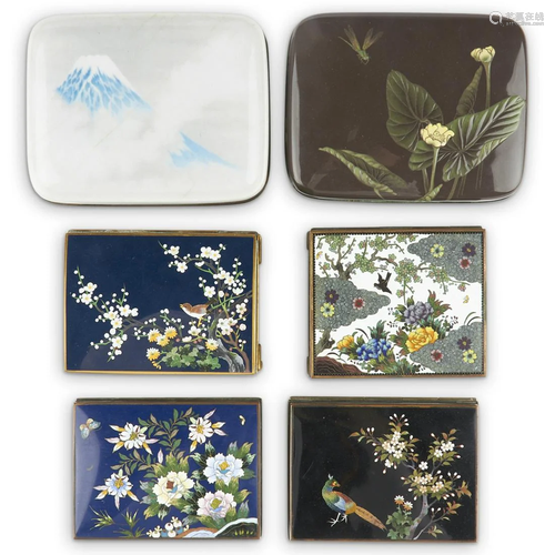 Grp: 6 Japanese Cloisonne Enamel Boxes