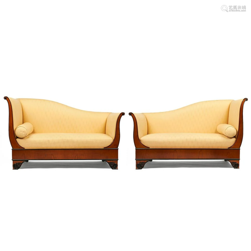 Pair of Biedermeier Recamier Couches