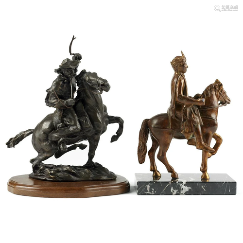 Grp: 2 Bronze Sculptures - Alexa Laver Cowboy &