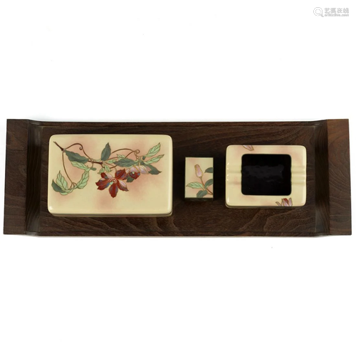 Ando Japanese Cloisonne Smoking Set