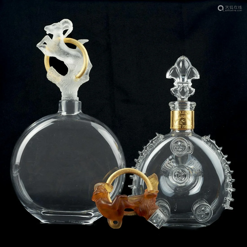 Grp: 2 Daum Nancy & Baccarat Decanters