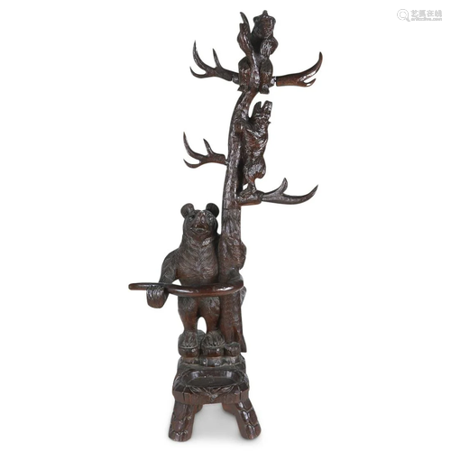 German Black Forest Wooden Coat Rack