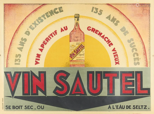 Art Deco French Vin Sautel Aperitif Advertisement