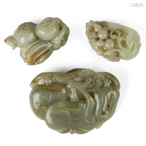 Grp: 3 20th c. Chinese Jade Carvings