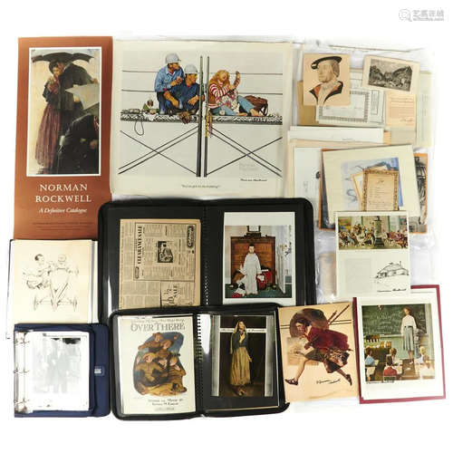 Lrg Grp: Norman Rockwell Prints & Ephemera