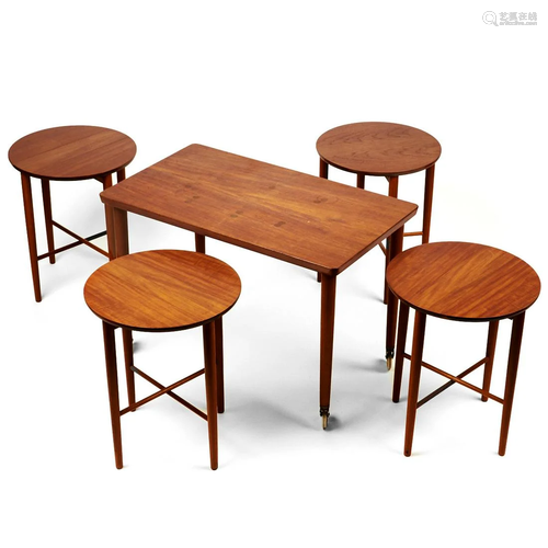 Poul Hundevad MCM Folding Table Set