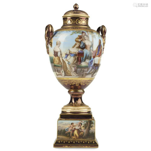 Royal Vienna Painted Porcelain Vase - Titian