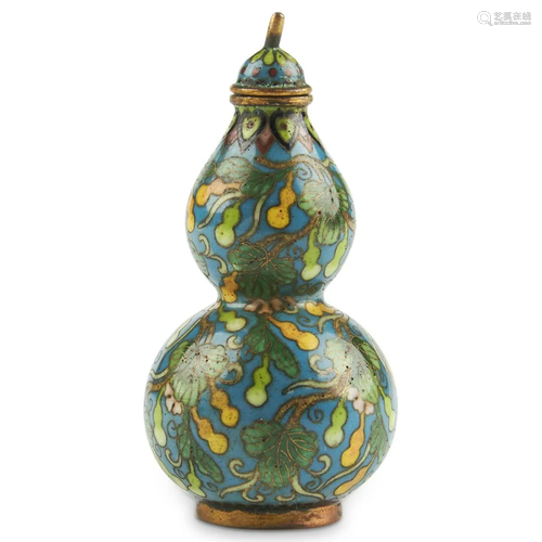 Chinese Double Gourd Cloisonne Snuff Bottle - Marked