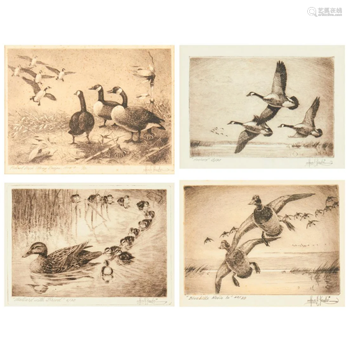 Grp: 4 Les Kouba Wildlife Etchings & Duck Stamp