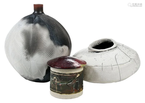 Three Contemporary American Art Pottery Vessels