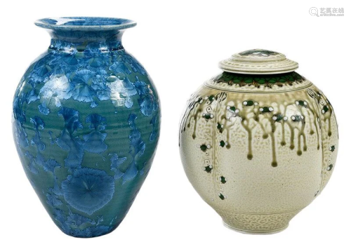 Tom Turner and Dover Pottery Porcelain Vase and Jar