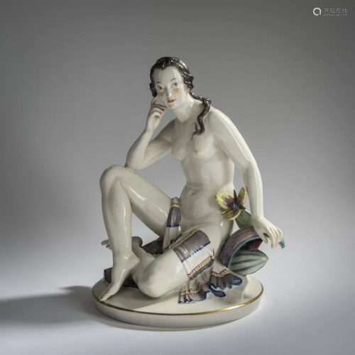 Hugo Meisel, 'Female Nude, Sitting', 1925