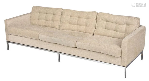 Florence Knoll Attributed Wool Upholstered Sofa