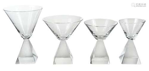 25 Pieces of Mid Century Modern Glass Stemware