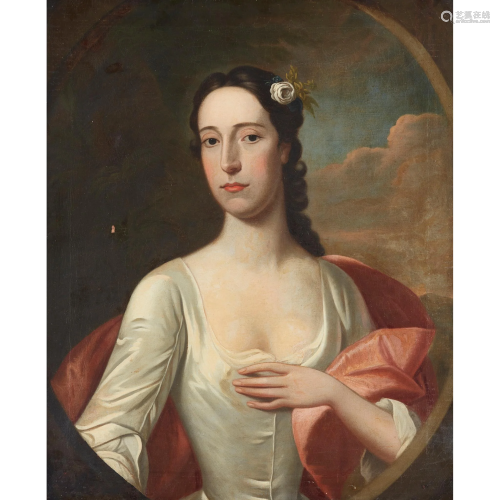 â€¡ ATTRIBUTED TO ANNE FORBES HALF LENGTH PORTRAIT OF A