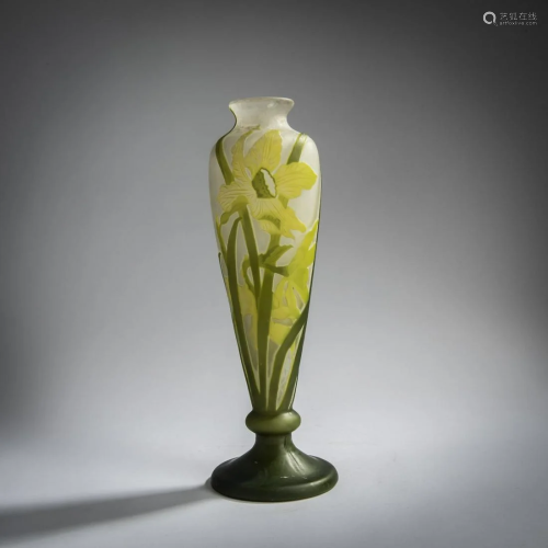 Émile Gallé, Nancy, 'Narcisses' vase,