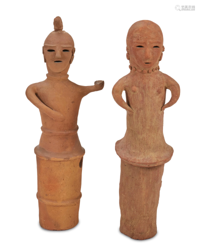 Two Japanese Haniwa terracotta figures