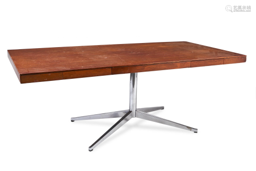 A Florence Knoll rosewood partner's desk