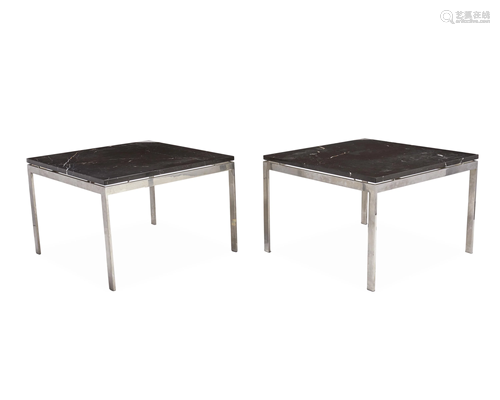 A pair of Cumberland chromed lamp tables