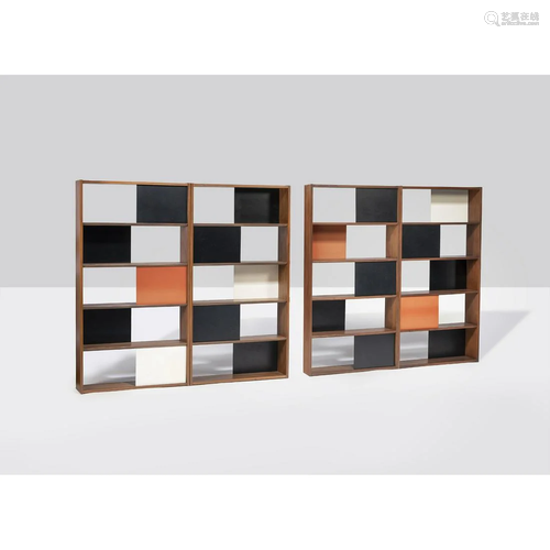 Evans Clark (20th c.-21st c.) Pair of modular bookcases