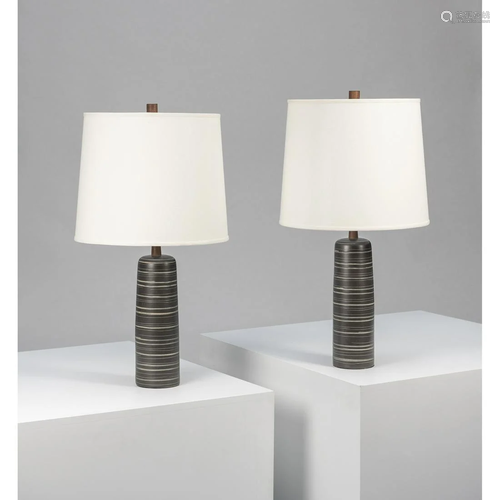 Jane & Gordon Martz (20th c.) Pair of table lamps