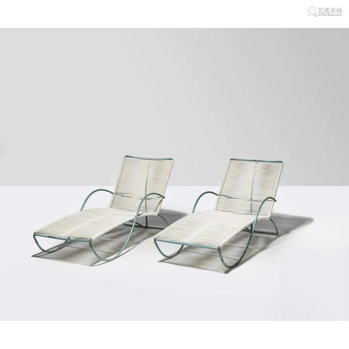 Walter Lamb (20th c.) Pair of chaises longues