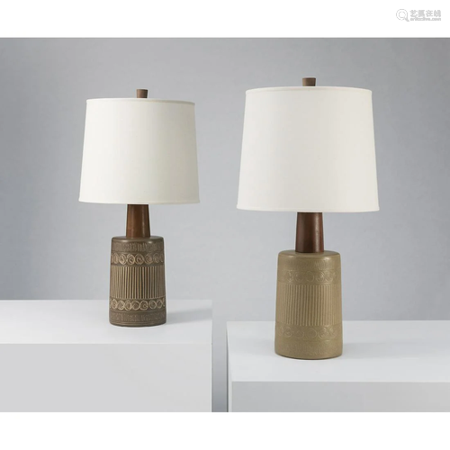 Jane & Gordon Martz (20th c.) Two table lamps