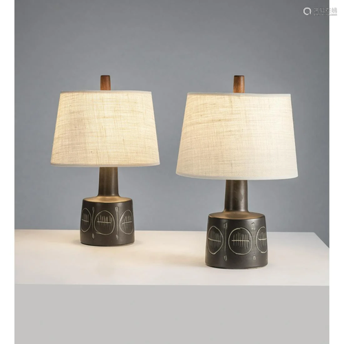 Jane & Gordon Martz (20th c.) Pair of table lamps