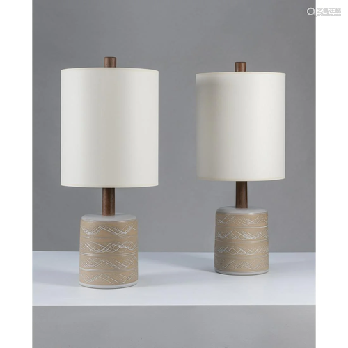 Jane & Gordon Martz (20th c.) Pair of table lamps