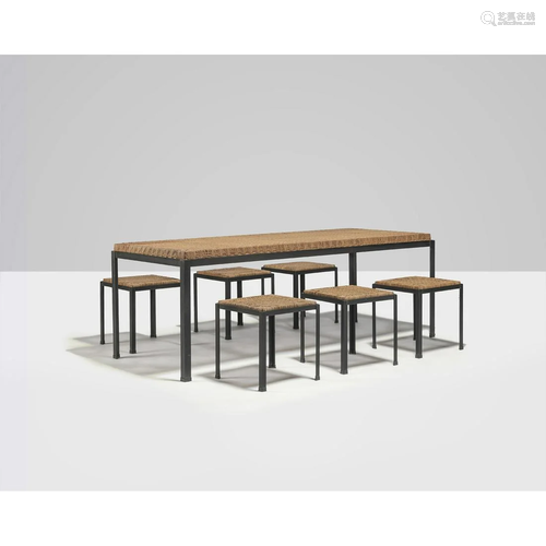 Danny Ho Fong (20th c.) Outdoor table and six stools